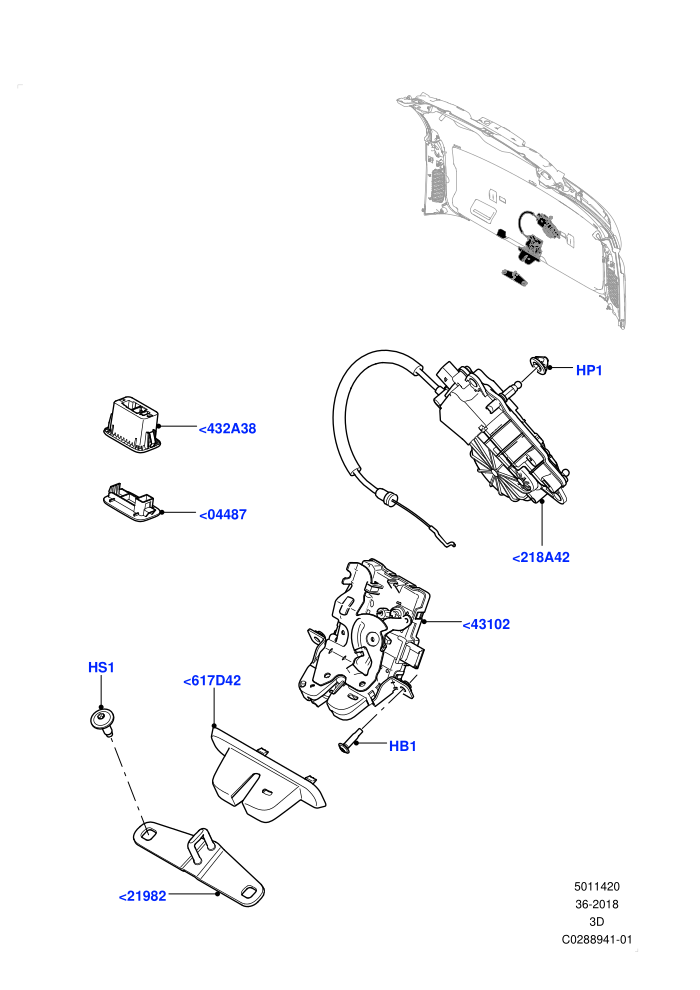 Luggage Compt/Tailgte Lock Controls (Nitra Plant Build)((V)FROMK2000001)