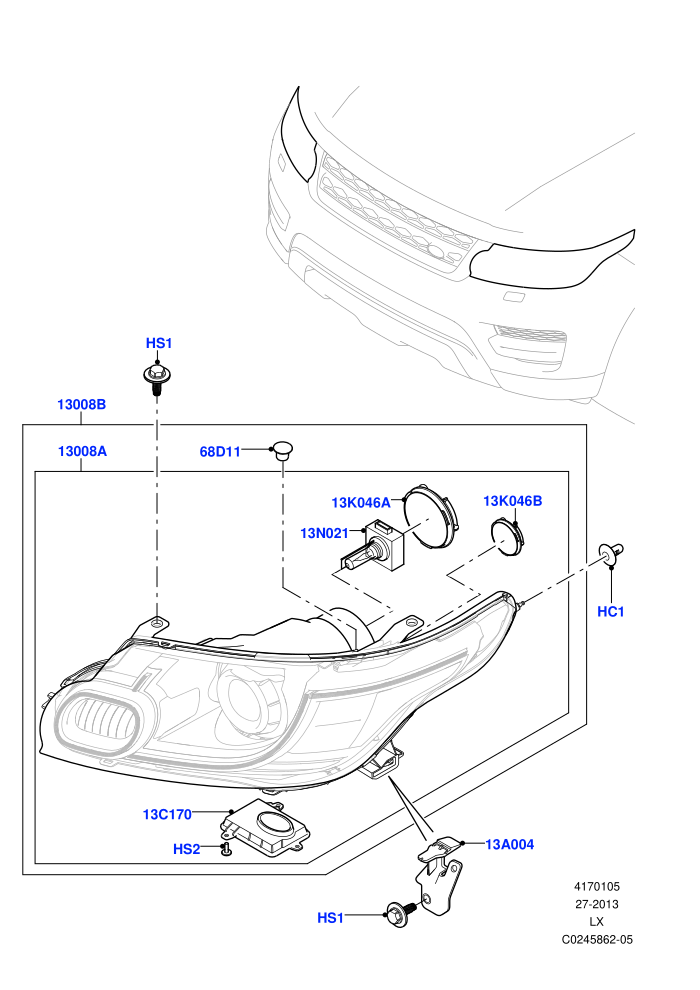 Headlamps And Front Flasher Lamps (With Adaptive Headlamps Bi Xenon,With BI - Xenon Headlamps)((V)TOHA999999)