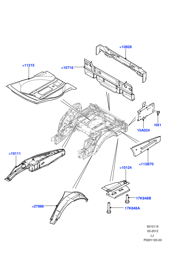 Floor Pan - Centre And Rear (Less Armoured)((V)FROMAA000001)