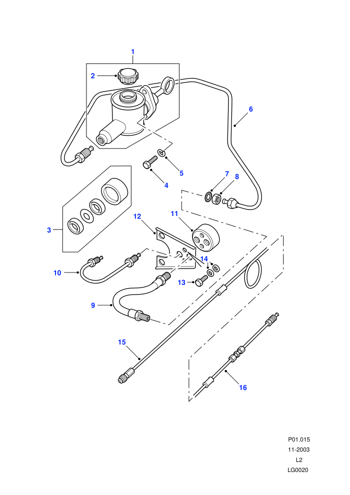 Clutch Master Cylinder & Pipes (With Diesel Engines)