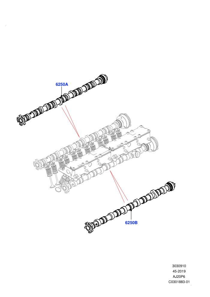Camshaft (3.0L AJ20P6 Petrol High)(Nitra Plant Build)((V)FROML2000001)