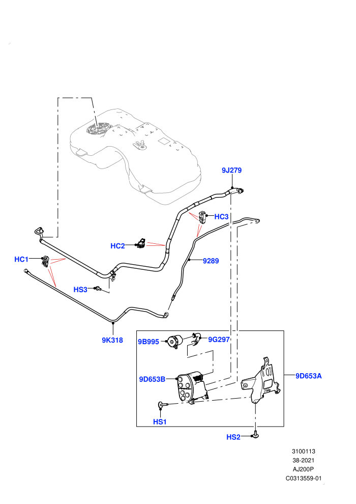 Carbon Canister (2.0L AJ20P4 Petrol E100 PTA,Itatiaia (Brazil))((V)TOPT400847)