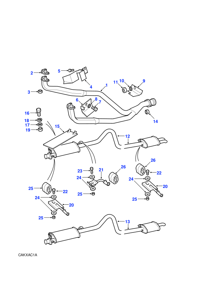 Exhaust System (Less Catalyst,V8 Petrol)