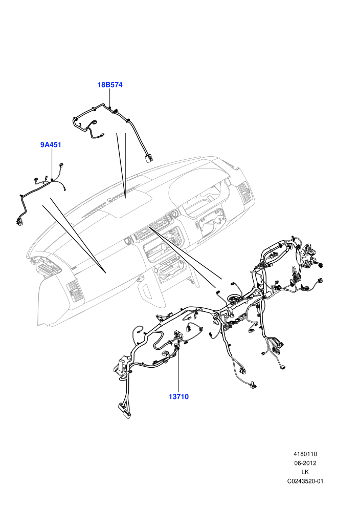 Electrical Wiring - Engine And Dash (Facia)((V)TODA999999)