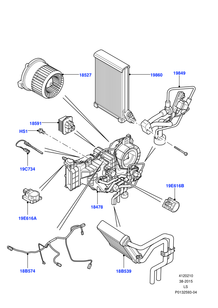 Heater/Air Cond.Internal Components (Rear)((V)TO9A999999)