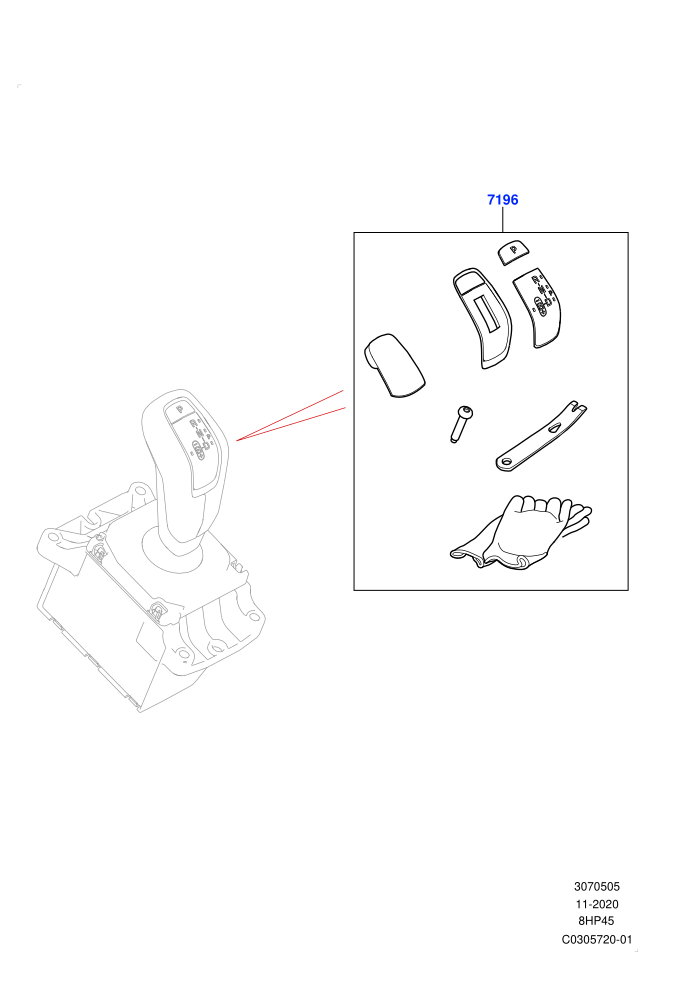Gear Change-Automatic Transmission (2.0L I4 High DOHC AJ200 Petrol,8 Speed Auto Trans ZF 8HP45)(Gear Shift Trigger Kit,Nitra Plant Build)