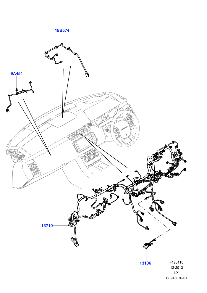 Electrical Wiring - Engine And Dash (3.0L DOHC GDI SC V6 PETROL,5.0L OHC SGDI SC V8 Petrol - AJ133)(Facia)((V)TOFA999999)