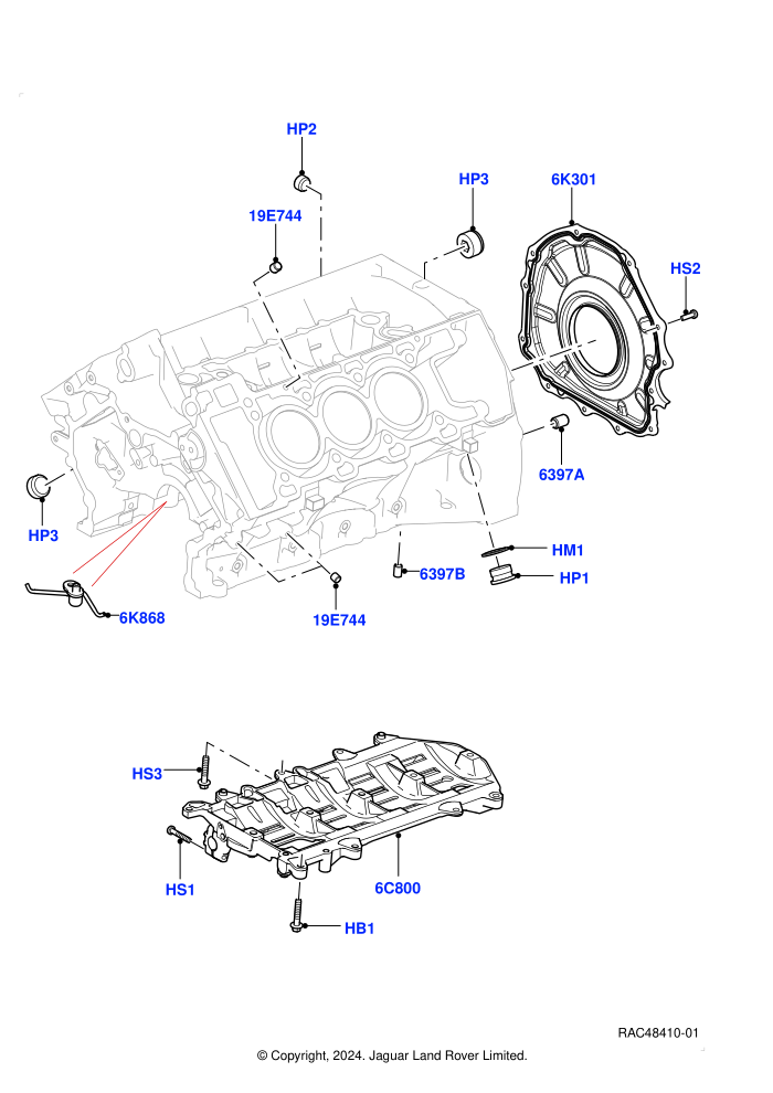 Cylinder Block And Plugs (3.0L DOHC GDI SC V6 PETROL)(Nitra Plant Build)((V)FROMK2000001)