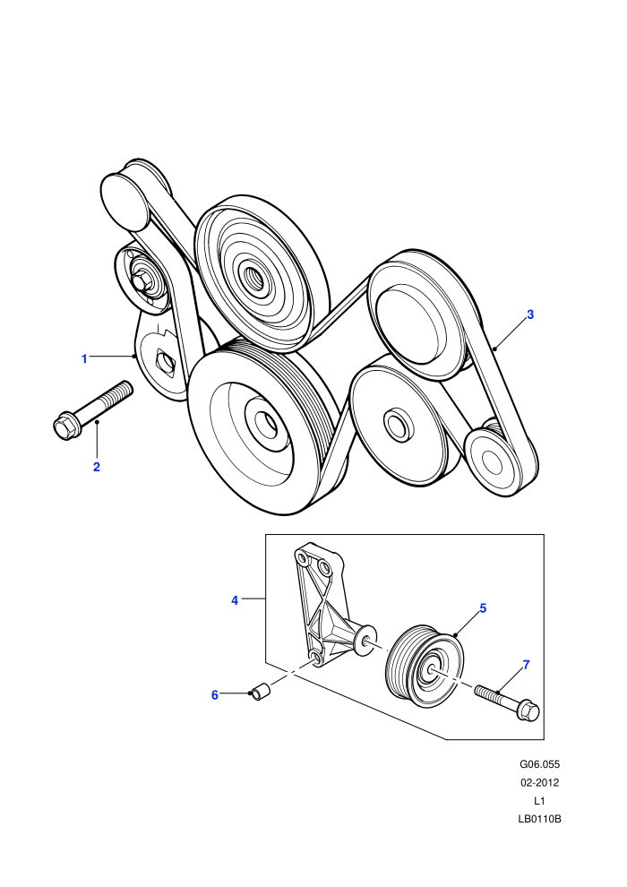 Drive Belt (2.5L 5 Cyl L/R Turbo Diesel,With Air Conditioning)