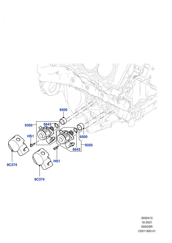 Fuel Injection Pump-Engine Mounted (5.0 Petrol AJ133 DOHC CDA)(Nitra Plant Build)((V)FROMM2000001)