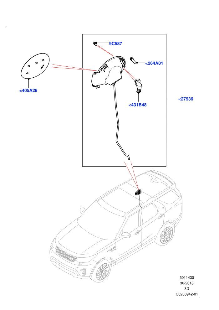 Fuel Tank Filler Door And Controls (Nitra Plant Build)((V)FROMK2000001)