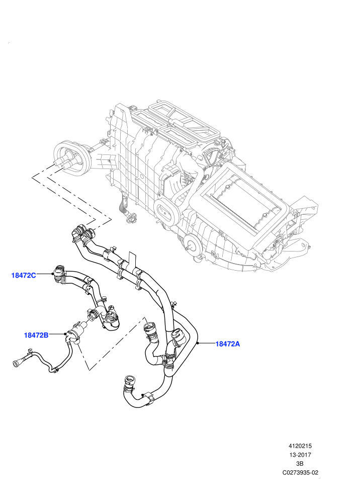 Heater Hoses (2.0L I4 High DOHC AJ200 Petrol,2.0L I4 Mid DOHC AJ200 Petrol,Less Heater,With Ptc Heater)