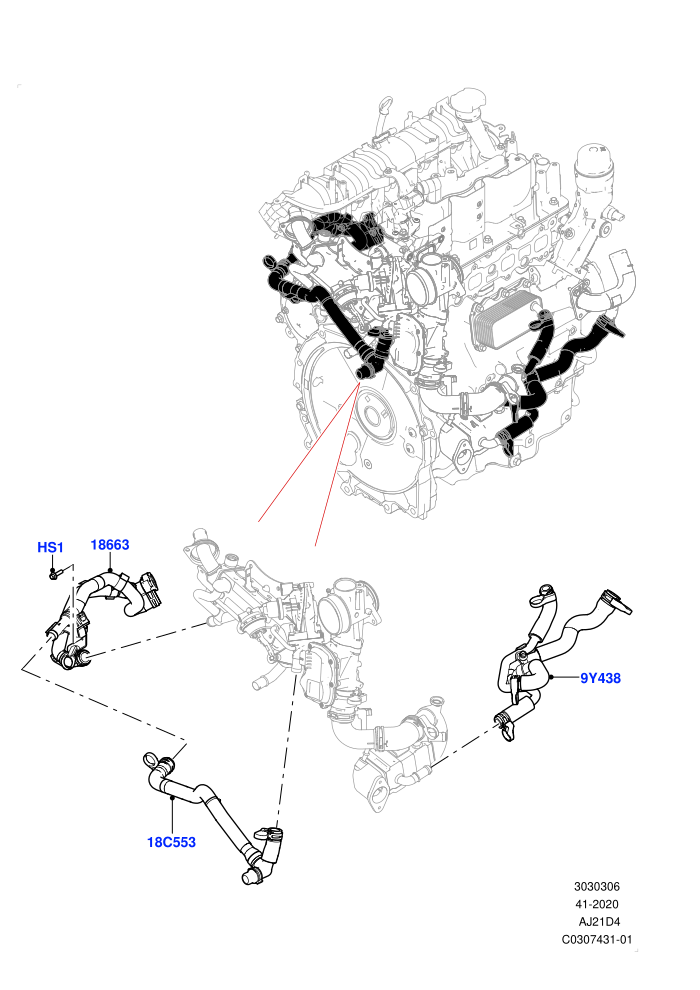 EGR Cooling System (2.0L AJ21D4 Diesel Mid,Halewood (UK))((V)FROMMH000001)