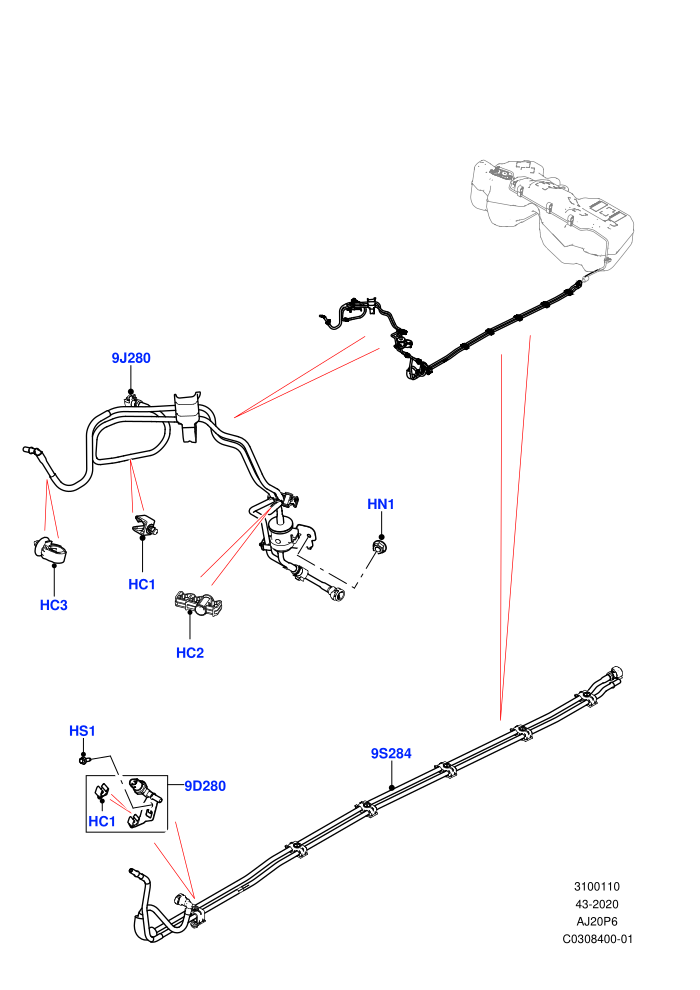 Fuel Lines (3.0L AJ20P6 Petrol High)((V)FROMMA000001)