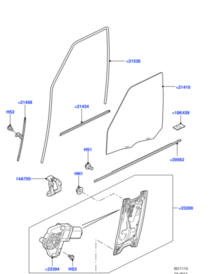 CUH500113 LAND ROVER Стеклоподъемник передний левый D3/RRS до 2007