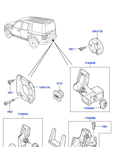 KNG500013 LAND ROVER Заглушка фаркопа RRS\D3 пластмасса