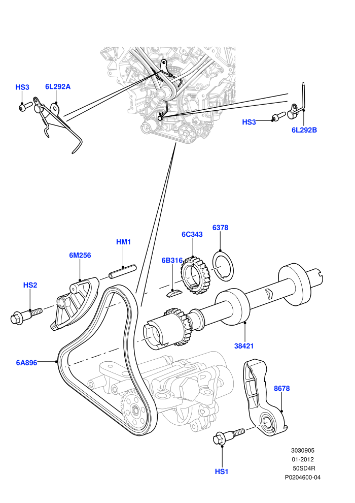Timing Gear (5.0L OHC SGDI NA V8 Petrol - AJ133)(Auxiliary Drive)((V)FROMAA000001)
