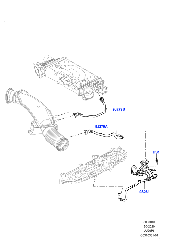 Evaporative Emission (3.0L AJ20P6 Petrol High)(Nitra Plant Build)((V)FROMM2000001)