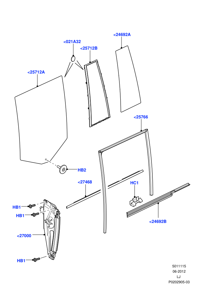 Rear Door Glass And Window Controls (Less Armoured)((V)FROMAA000001)