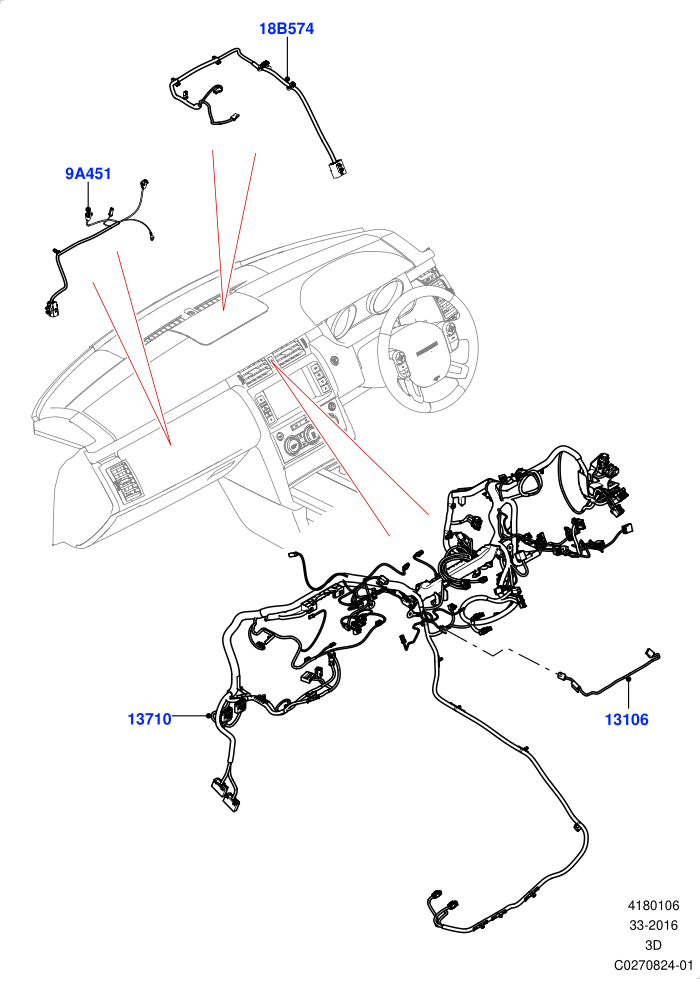Facia Harness (Solihull Plant Build)((V)TOHA999999 (V)FROMHA000001)