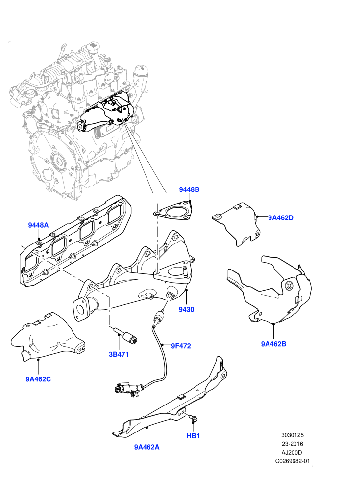 Exhaust Manifold (2.0L I4 DSL MID DOHC AJ200,Itatiaia (Brazil))((V)FROMGT000001)