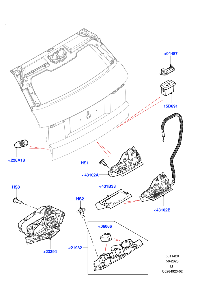 Luggage Compt/Tailgte Lock Controls (Changsu (China))((V)FROMEG000001)
