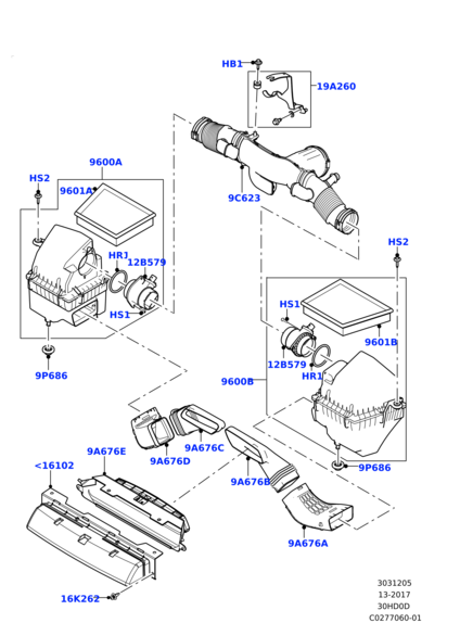 LR092258 FEBI Фильтр воздушный левый RR VELAR