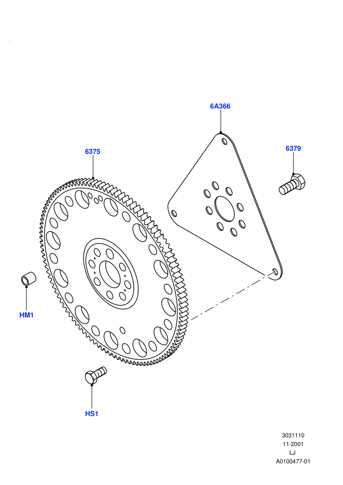 Flywheel (M57 D30 3.0 Diesel)
