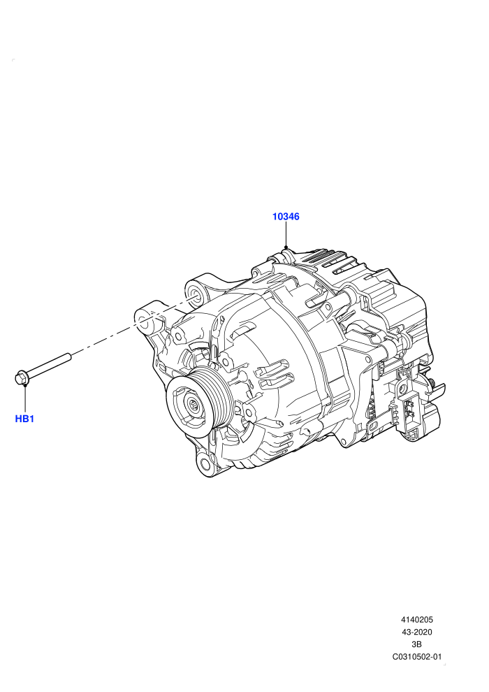 Alternator And Mountings (Electric Engine Battery-MHEV)((V)FROMMA000001)