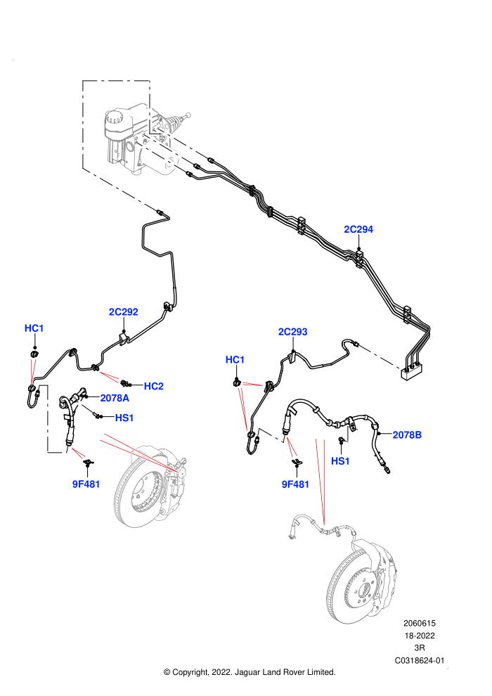Front Brake Pipes (RHD)((V)TOPA133018)