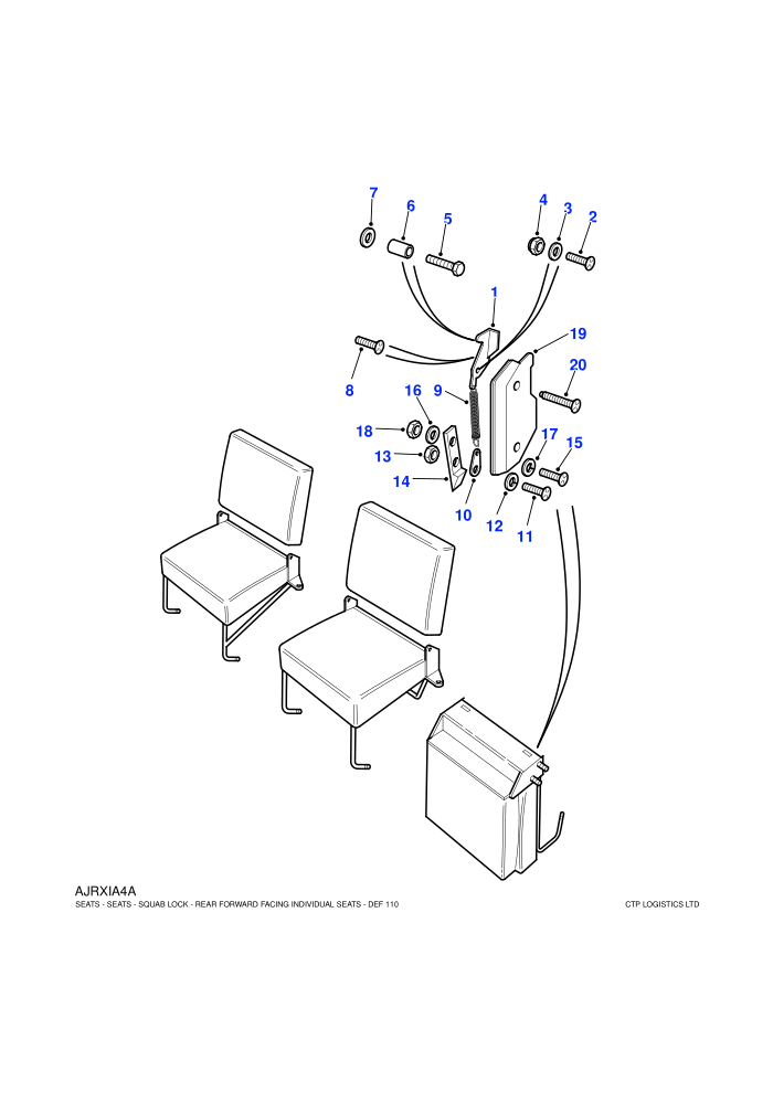 Squab Lock-Rear Forward Facing Individual (110)