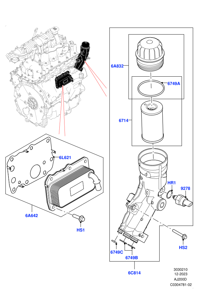 Oil Cooler And Filter (2.0L AJ20D4 Diesel Mid PTA,Itatiaia (Brazil))((V)FROMLT000001)
