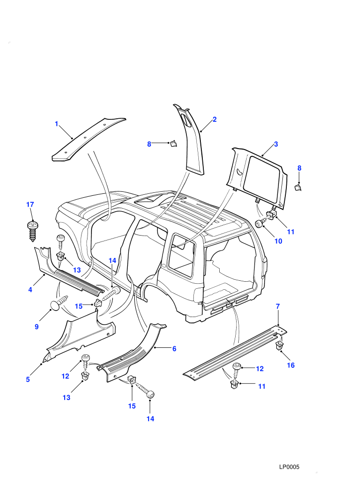 Post And Sill Finishers ((+)CDN/MEX/USA,5 Door Station Wagon)