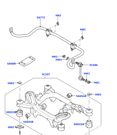KHC000060 LAND ROVER Втулка заднего подрамника (задняя) RRN