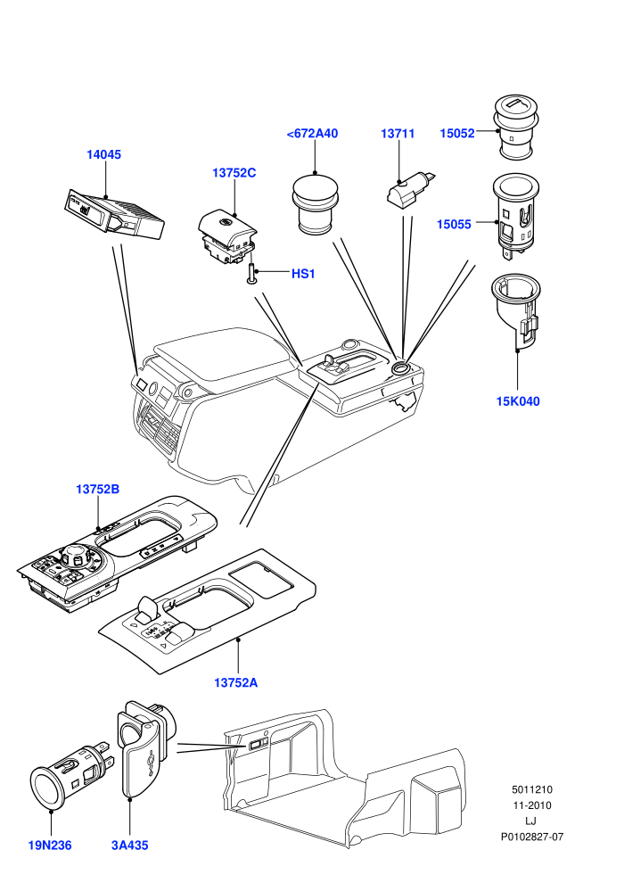 Console - Floor (Switch Assy)