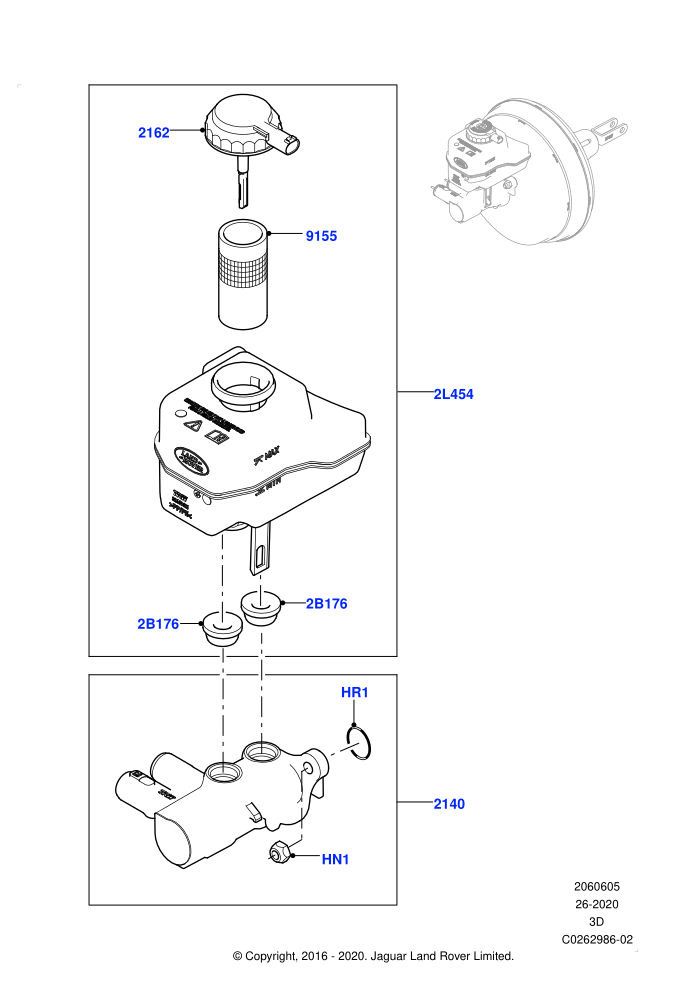 Master Cylinder - Brake System (Solihull Plant Build)((V)FROMHA000001)