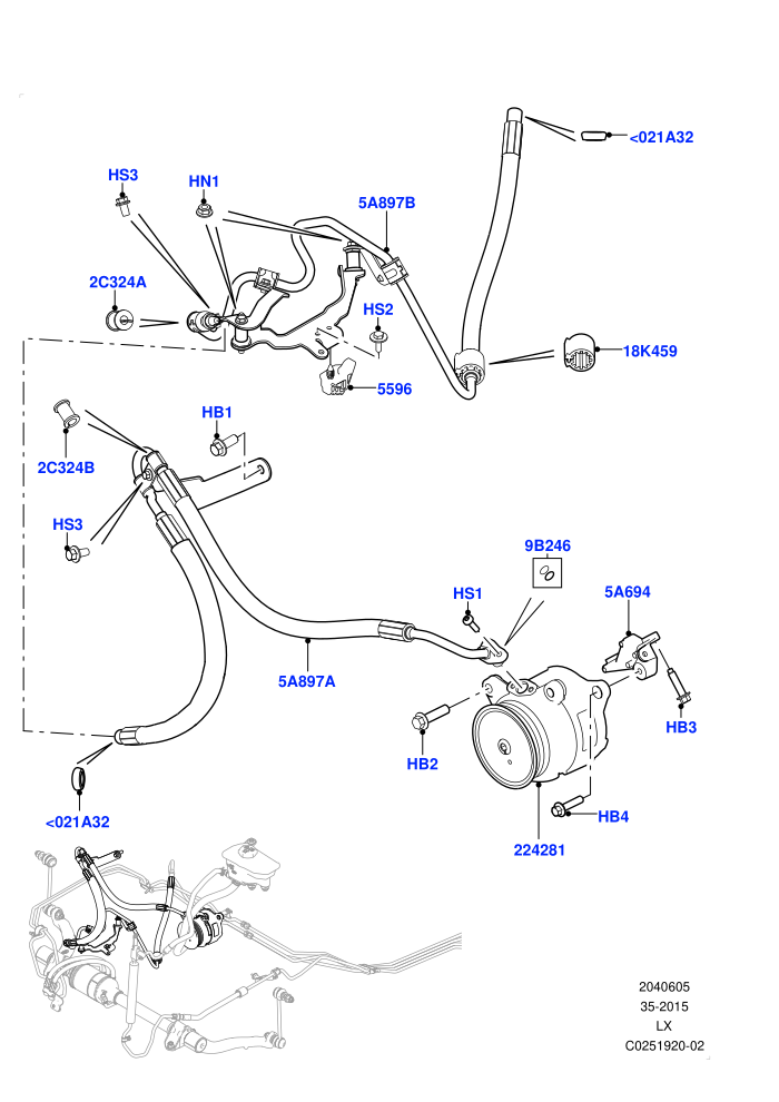 Active Anti-Roll Bar System (4.4L DOHC DITC V8 Diesel)(ARC Pump,High Pressure Pipes)((V)TOHA999999 (V)FROMEA000001)