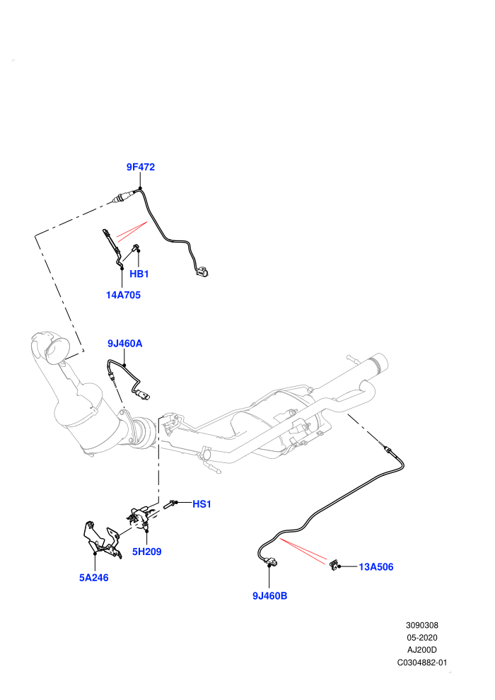 Exhaust Sensors And Modules (2.0L AJ20D4 Diesel Mid PTA,Itatiaia (Brazil))((V)FROMLT000001)