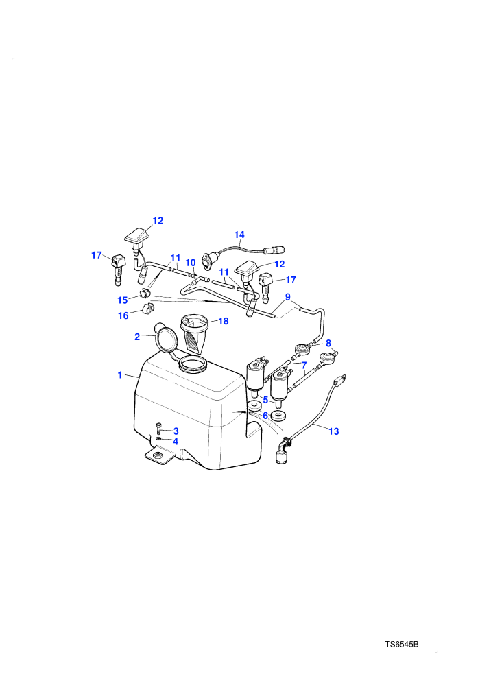 Pump And Reservoir (Less Headlamp Washer/Wiper)