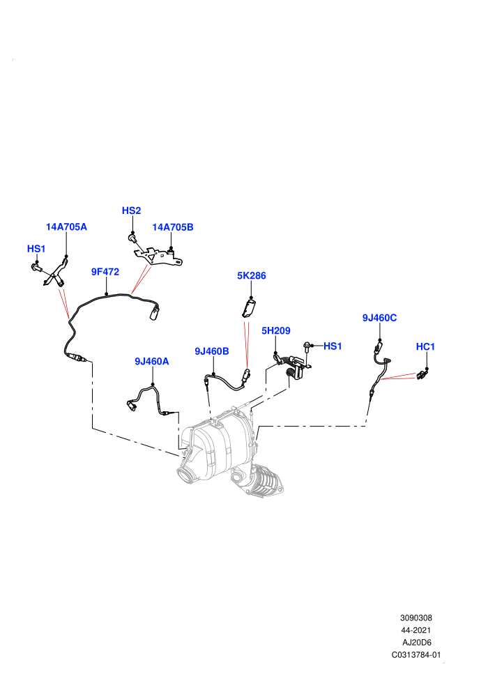 Exhaust Sensors And Modules (3.0L AJ20D6 Diesel High,Euro Stage 4 Emissions,Stage V Plus DPF)