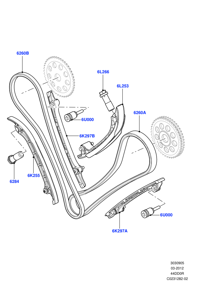 Timing Gear (4.4L DOHC DITC V8 Diesel)(Timing Chains, Tensioners)((V)FROMBA000001)