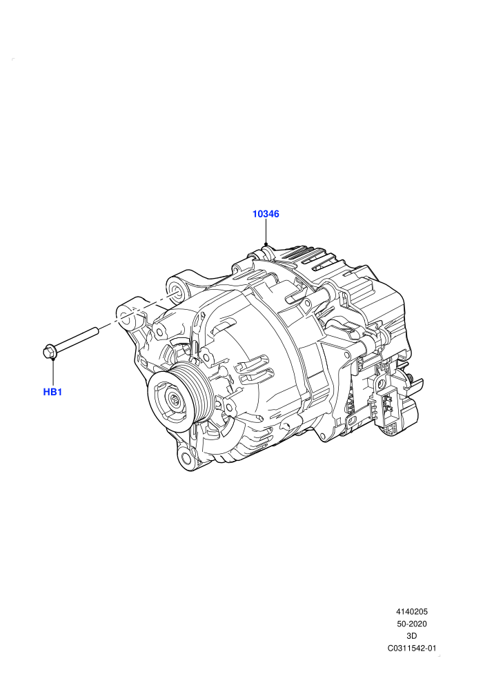 Alternator And Mountings (Electric Engine Battery-MHEV)(Nitra Plant Build)((V)FROMM2000001)