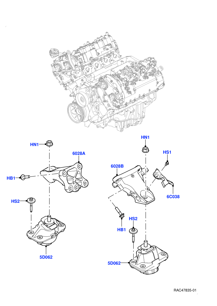 Engine Mounting (4.4L V8 Turbo Petrol(NC11))((V)FROMS2000001)