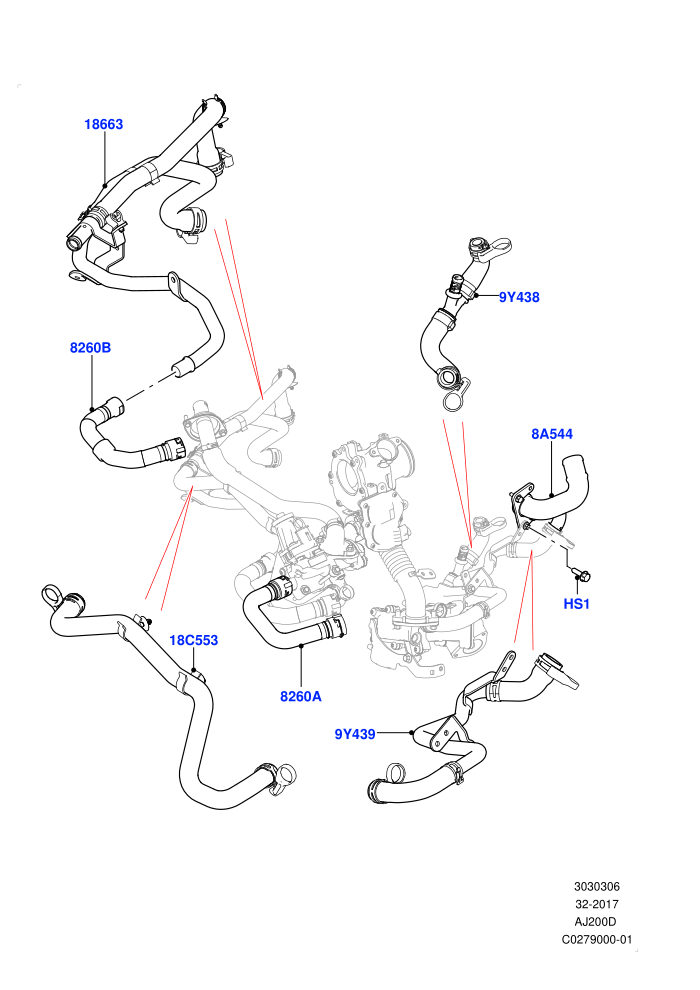 EGR Cooling System (2.0L I4 DSL HIGH DOHC AJ200,EU6 + DPF Emissions,Halewood (UK),Proconve L6 Emissions,Stage V Plus DPF)((V)FROMJH000001)
