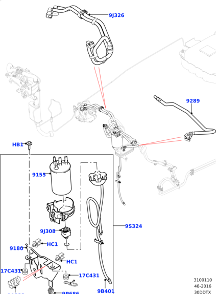 LR084452 LAND ROVER Датчик воды в топливе