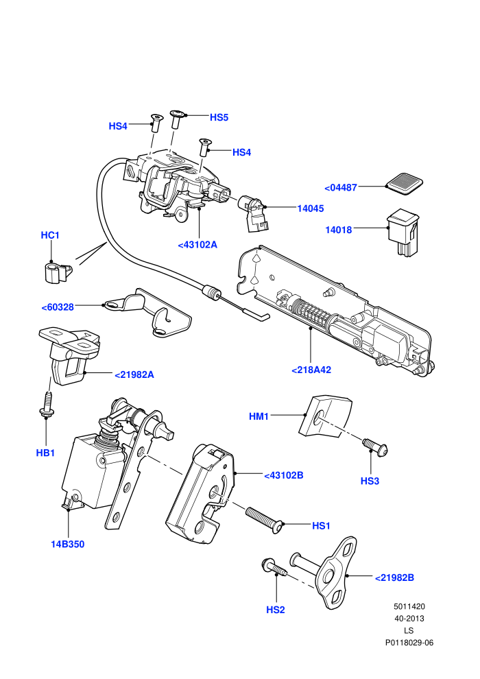 Luggage Compt/Tailgte Lock Controls (])((V)TO9A999999)