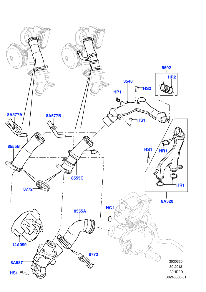 Thermostat/Housing & Related Parts (3.0L DOHC GDI SC V6 PETROL)((V)TOFA999999 (V)FROMEA000001)