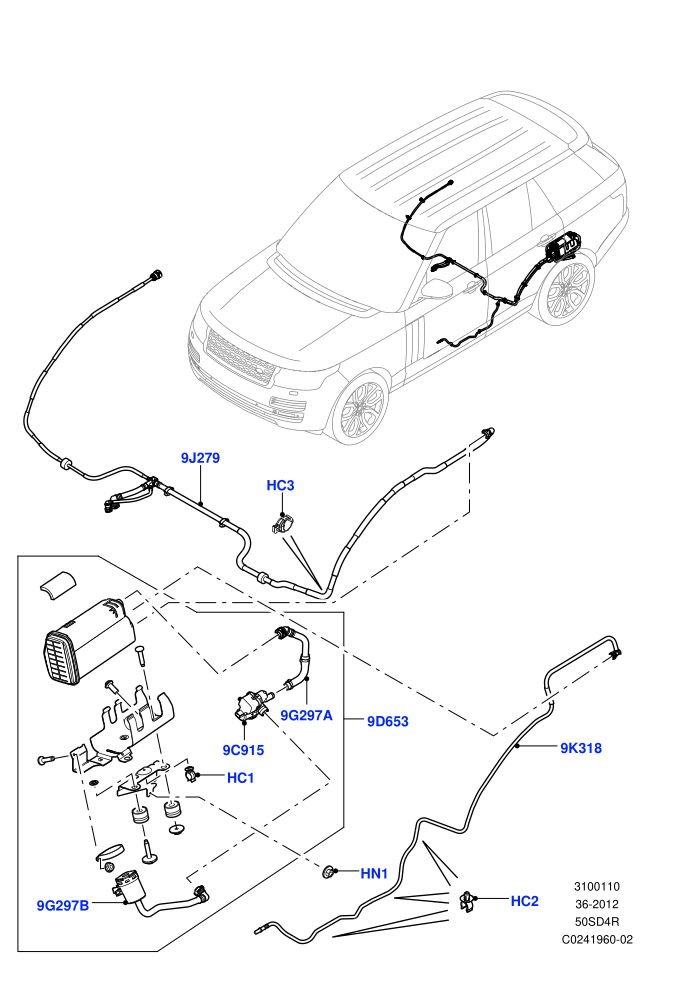 Fuel Lines (5.0L OHC SGDI NA V8 Petrol - AJ133,EU2,ULEV II Requirements)(Rear)((V)TOFA999999)