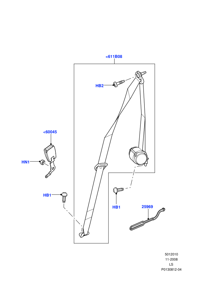 Rear Seat Belts (All Third Row Seating)((V)TO9A999999)