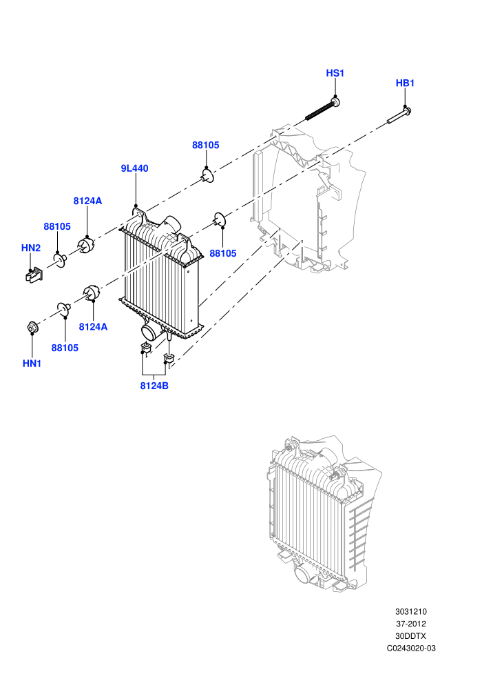 Intercooler/Air Ducts And Hoses (3.0 V6 Diesel Electric Hybrid Eng,3.0L 24V DOHC V6 TC Diesel,3.0L 24V V6 Turbo Diesel Std Flow)(Intercoolers And Deflectors)